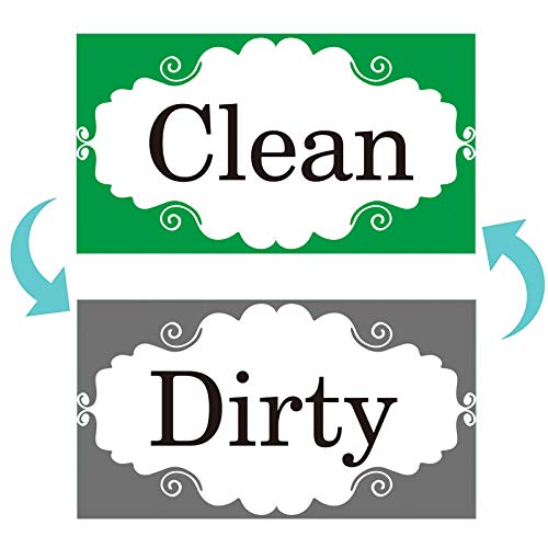 Dishwasher magnet cleaning dirty sign: strong magnet waterproof double-sided flip cover, can be used on stainless steel non-magnetic dishwasher-magnetic parts with adhesive (green)