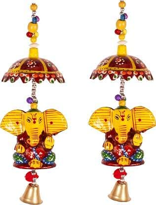 Beautiful Decorative Paper Handmade Wall Hanging Wind Chime for Home/Office Decor (Multicolour) (KDA Ganesha)