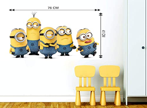 Sticker Cart™ Minions Teases Sticker (Size :- 76 X 41 cm) | Wall Sticker for Living Room/Bedroom/Office and All Decorative Stickers