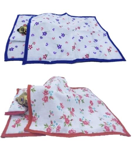 Laddu Gopal Cotton Bister Set for Kanha Ji Comfortable Soft Bed Sheets with 1 Pillow & 1 Cotton Chader for Bal Gopal (Small)