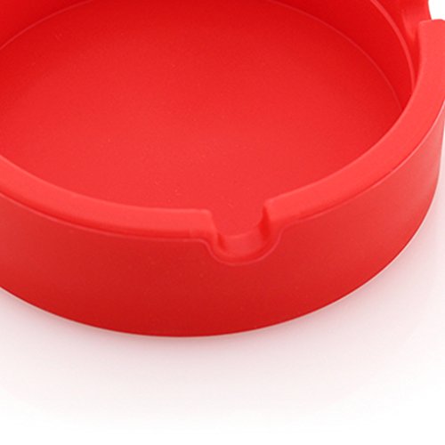 MERISHOPP™ Round Silicone Ashtray Smoking Cigar Holder for Tabletop Office Red