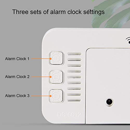 Bedside Clock, Automatic 3‑Speed Light‑Sensing Digital Clock, Smart Multifunctional Desk for Kids Bedroom Heavy Sleepers Bedside