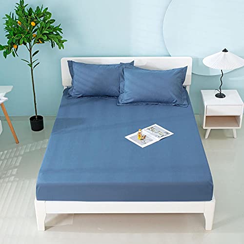 Nuoxuan Polycotton,Polyester Solid Color Japanese-Style Bed Linen,Apartment Bedroom Single Double King Bed Cover-Grey_120x200cm