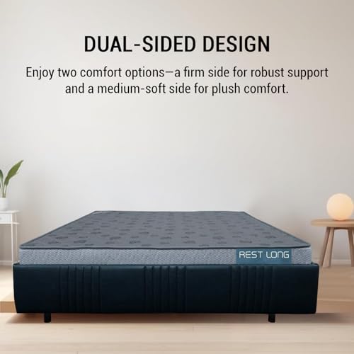 Rest Long Dr Ortho Bonded Foam Mattress Quilted Knitted Grey Orthopedic Mattress | Reversible, Sag-Resistant | Dual-Sided Design | 10-Year Warranty | LxBxH:- 78x60x5 inches(King Bed Size Mattress)