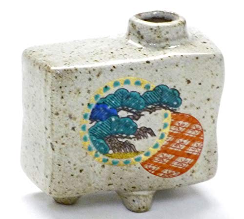 Kutani Hyakkaen Kutaniyaki Ware Flower Vase Pot kin-Maru shouchikubai