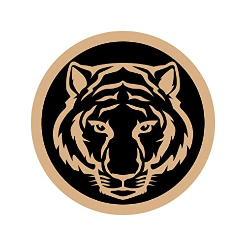 DOTME Tiger Face Wooden with Vinyl Sticker Decorative Design Wall Décor for Home Boys Kids Bedroom Living Room Hall DIY Art 8 INCH (Black)