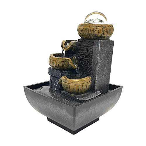 ATORSE® Desktop Water Fountain Waterfall Resin Crafts Flowing Water for Garden Decor Style C