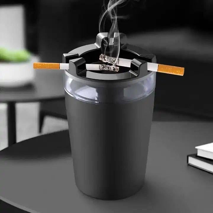 Wegopro Ashtray with Water Tank Outdoor Portable Smell Proof Smokeless Ash Tray for Car Indoor Courtyard Terrace Desktop Office Smoking Ash Tray Smokeless Ash tray, Car Ashtray With Lid.