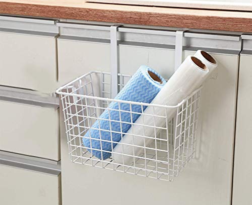 Styleys Iron Multifunctional Kitchen Rack Over The Cabinet Door Wire Storage Basket (S11102, Black, 1, Hanging Shelves)