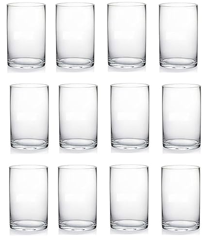 Cylender4x41120 Clear Cylinder Glass Vase/Candle Holder - 4" x 8"H Wholesale Lot Pack of 12 PCS