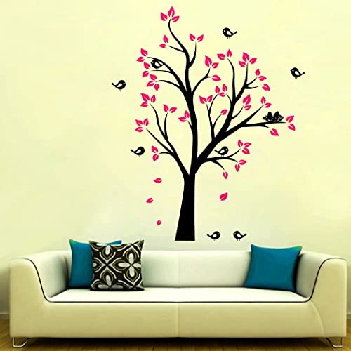 Delight Art Tree with Leaf and Birds Wall Sticker Size - ( 70*85 ) cm Model id - ( DAMC00366L )