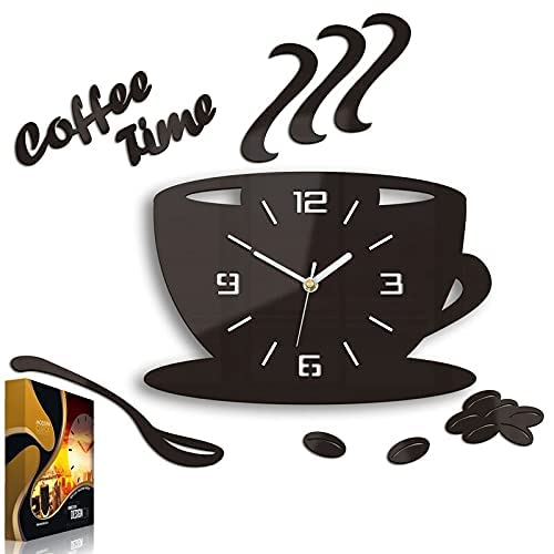 Palak Wall Clock Antique Coffee Time Design, for Living Room, Bedroom Wall, Home and Office Wedding Gift