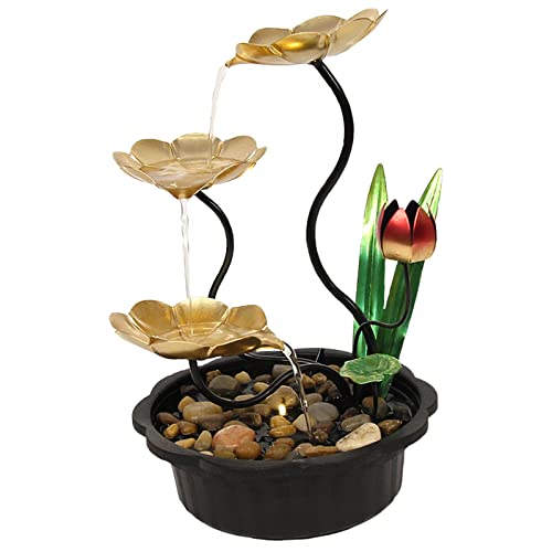 ATORSE® Electric Tabletop Fountains 3 Tiers Feng Shui Flowing Water for Office Decor