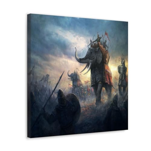 GADGETS WRAP Canvas Gallery Wrap Framed for Home Office Studio Living Room Decoration (10x10inch) - Elephant Hunts