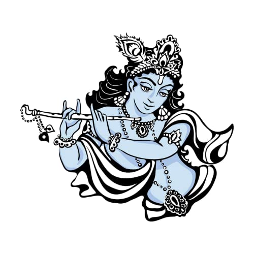 Blue Krishna Self Adhesive VinylWaterproof Decorative Wall Stickers for Hall, Bedroom, Kitchen and Furniture