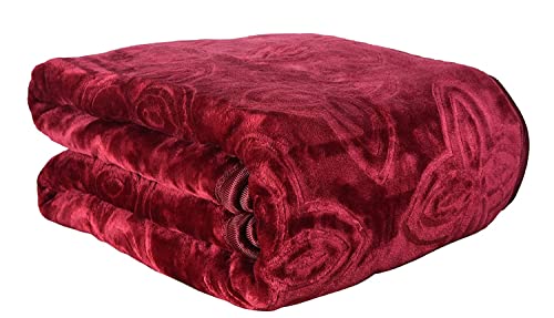 HANUMANT Enterprises 500 TC Polyester Super Soft Mink Single Bed Blanket (63 X 85 Size, Maroon) skinfriendly