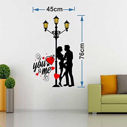 Valentine My Love You and Me Self Adhesive VinylWaterproof Decorative Wall Stickers for Hall, Bedroom, Kitchen and Furniture