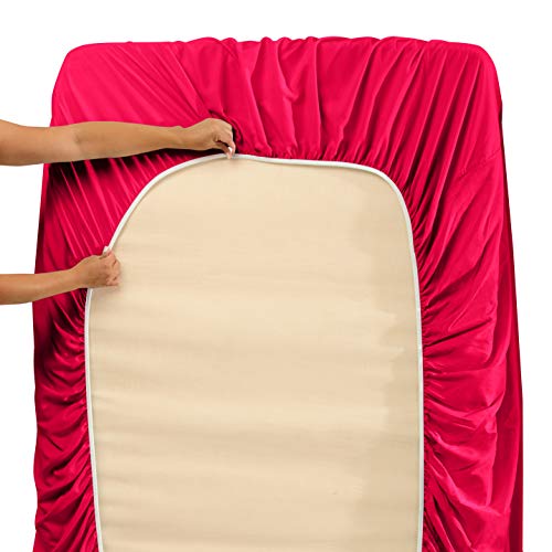 Hearth & Harbor 4 Piece Bed Sheet Set - Luxury Soft Double Brushed Microfiber - Deep Pockets, Hypoallergenic, Full Size, Hot Pink