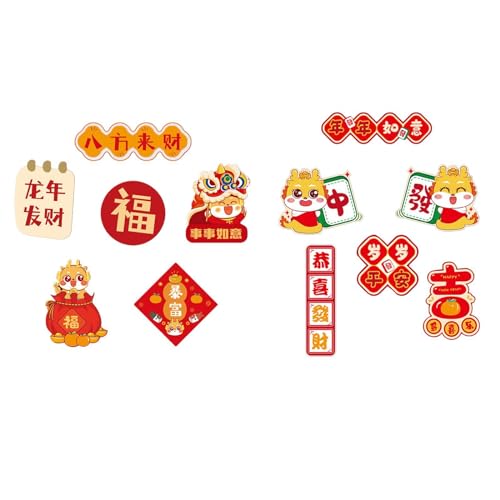 ATORSE® 6X Chinese New Year Refrigerator Magnets Ornament for Cabinet Door Holiday