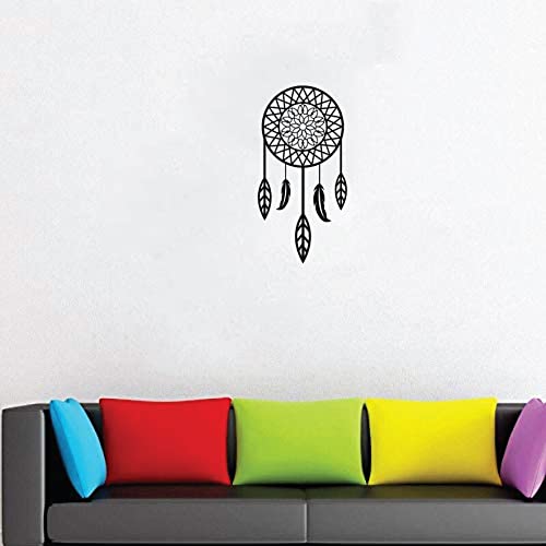 VVWV Feather Dream Catcher Wall Stickers for Living Kids Girls Boys Bedroom Home & Kitchen Hall Wall Vinyl Decor L x H 30 x 60 Cms