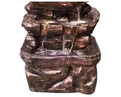 SEPBORN Rock Fountain Water with LED Lights Water Pump Feature, 125cm Height, Fiber, Copper