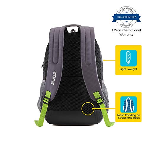 American Tourister Fizz 32L Black Backpack School bag for travel with Organizer Bottle compartment water resistant backpack for Men, Women, Boys Laptop Backpack for College Gift for Men & Women