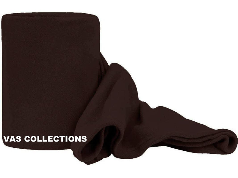 VAS COLLECTIONS® All Season Polar Fleece Blanket | Single 225x150 cm, Coffee & Brown