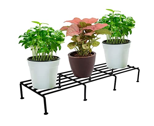 Orchid Engineers Iron Indoor/Outdoor Flower Pot/Plant Stand for Home Garden Balcony Living Room Decor (Black-Set of 4)