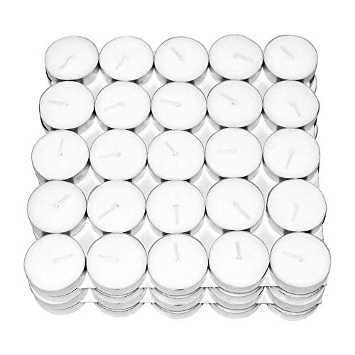 Tealight Candles White Set of 100 (10 Grams, White, 3 Hours Burn Time)