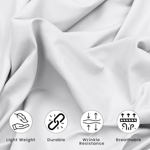 ZOYER Microfiber Flat Sheet - 6 Pack - Top Sheet Only Soft Brushed Fabric - Shrinkage & Fade Resistant Flat Bed Sheet (King, White)