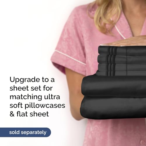 Extra Deep Pocket Fitted Sheet - Single Fitted Sheet Only - Extra Deep Pockets King Size Sheets - Fits 18 In to 24 In Mattress - Extra Deep King Fitted Sheet - Deep Pockets that Actually Fits Mattress