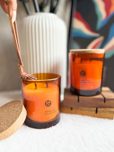 Batti & Co. Himalayan Wildflower Candle | 100% Vegan & Organic | Luxury Aroma | Handcrafted | Soy & Coconut Blend | Aromatherapy | Burning Time Upto 27 Hours (130g)