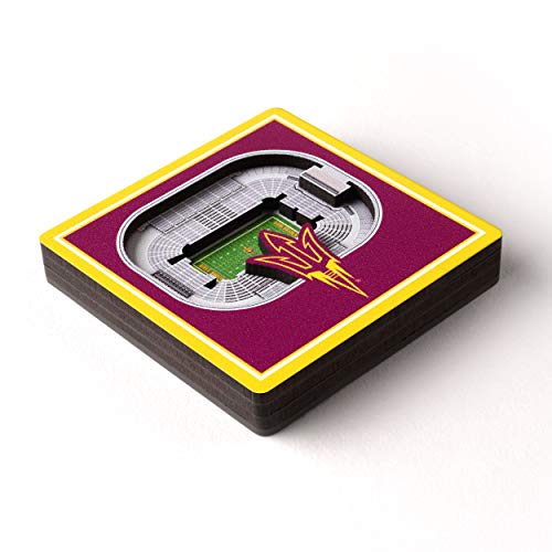 YouTheFan NCAA Arizona State Sun Devils - Sun Devil Stadium 3D StadiumView Magnet3D StadiumView Magnet, Team Colors, Small (8495360)