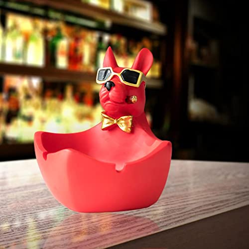 MYADDICTION Animal Figurine Ashtray Storage for Cigarettes Artware Office Decor Ornament Red