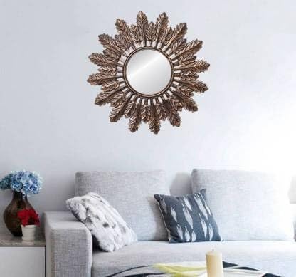 VAS Collection MDF Mirror Frame for Wall Decor,Bedroom,Living Room,Bathroom & Hallway,24"x24"(Golden Antique)