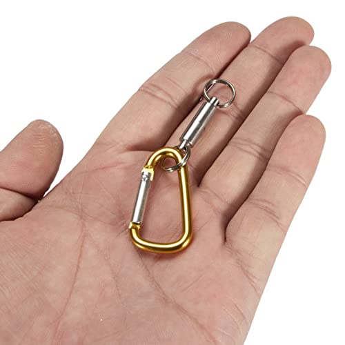 UJEAVETTE® Strong Magnetic Net Release Holder with Coil Lanyard Snap Clip Lock Buckle Yellow Carabiner