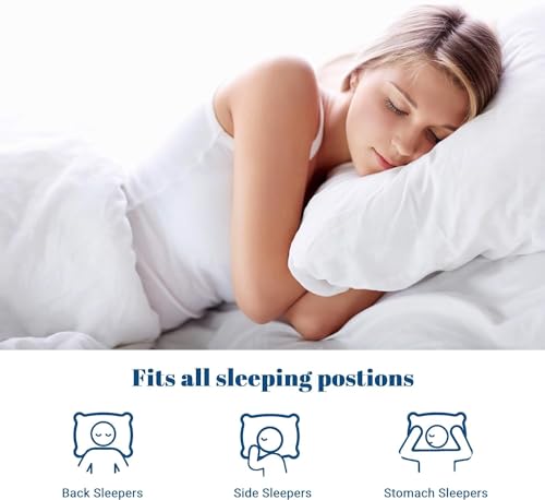 Perfect Sleeper 20x30 Inch Set of 6 Pillows, Soft Density for Stomach and Back Sleepers, Queen size, Pack of 6, White, 51 x 76 cm - Plain White