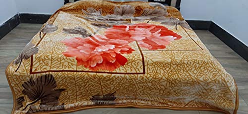 PEPONI Ply Floral Design Double Bed Reversible Mink Blanket (Multicolour, 6 Kg)