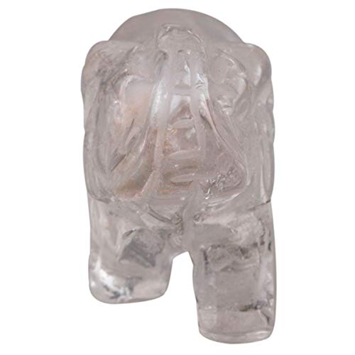 White Whale Healing Crystal Guardian Rock Quartz Elephant Pocket Stone Figurines Carved Gemstone 3"