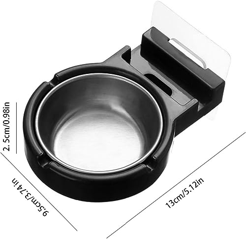 [2Pcs]Ashtray, Wall Mounted, Stylish, Fall Prevention, Stainless Steel Ash Tray, Removable, Easy to Clean, Butt Box, Tobacco Ashtray, Cigarette Case, Lighter Holder, Easy Installation, For