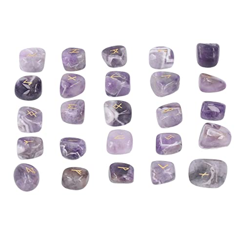 25 Natural Rune Stones Rune Stone Set Rune Alphabet Special Power Natural (Purpose)