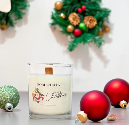 Bodhichitta Christmas Candle | Illuminate This Season with Enchanting Scents—Cinnamon, Pine, Vanilla—Encased in Festive Elegance for a Warm and Festive Ambiance (Wax Weight 150gm)