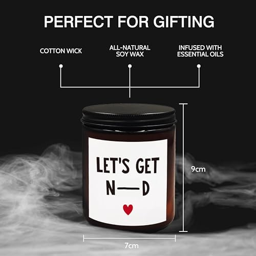 XUISWELL Let's Get Na**d Funny Scented Candles for Women Men Boyfriend, Funny for Boyfriend Girlfriend Husband Wife Him Her, Funny Bridal Shower Gifts