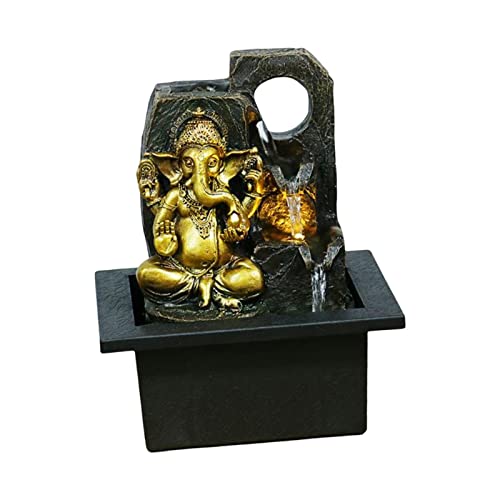 BNF Ganesha Statues Indoor Tabletop Fountain Collectibles Decorative Gift 16.5cmx13cmx21cm