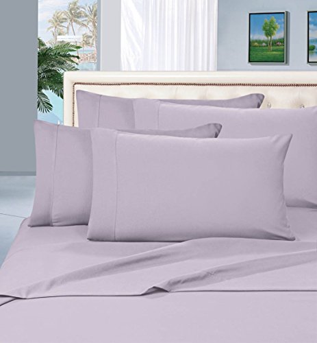 Elegant Comfort 6 Piece Wrinkle Resistant 1500 Thread Count Egyptian Quality Ultra Soft Luxurious Bed Sheet Set, California King, Lilac