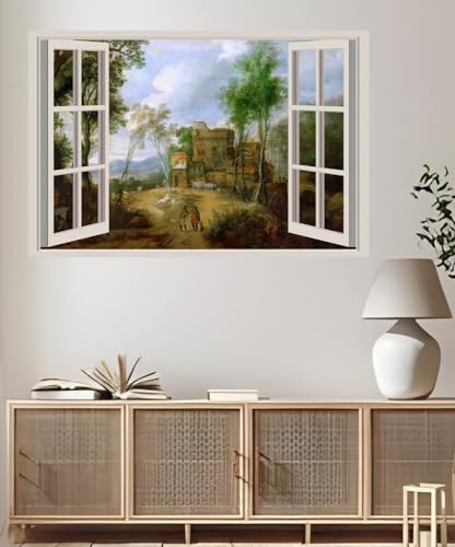 JVERF - JZZA26347 Pictorial Art Peeter| Self-Adhesive Open Window Wall Sticker