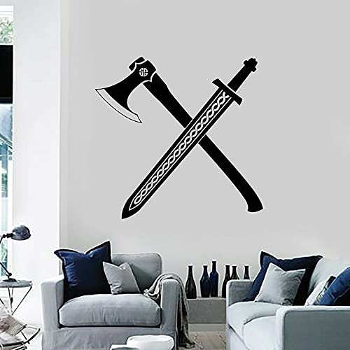 GADGETS WRAP Vinyl Decal Sticker Viking Weapons Axe Sword (Item Finish Size : 56cm x 53cm)