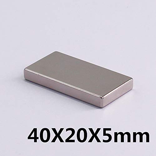 MAGNETICKS 5 Piece of 40mm x 20mm x 5mm Block Shape - Chrome Finish