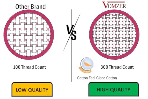 VOMZER 300 TC Cotton Feel All Around Elastic Fitted Double King Size Bedsheets, Kid's Fitted Double Bedsheets with 2 Pillow Covers 72”x78” (Grey Animals)