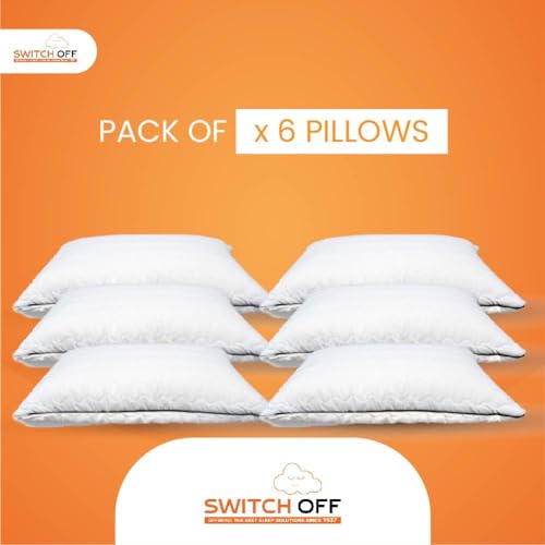 Switch-off Smart Adjustable Mush Premium Pillow,Discover The Perfect Pillow for Your Best Night's Sleep (17X27Inch) (Pack of 6)